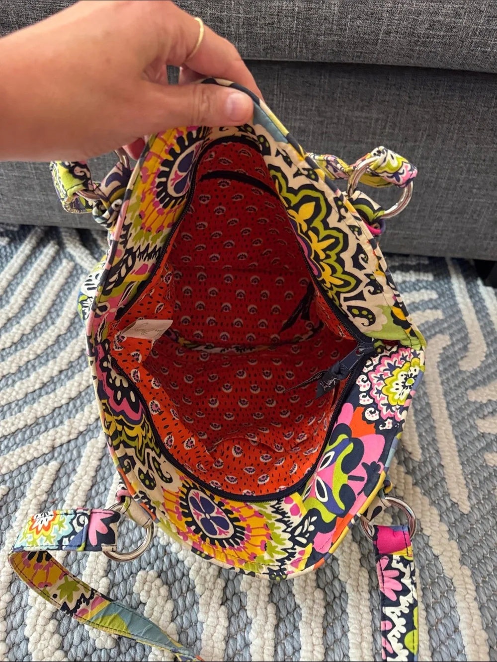 Vera Bradley Multicolor Quilted Floral Handbag Shoulder Bag